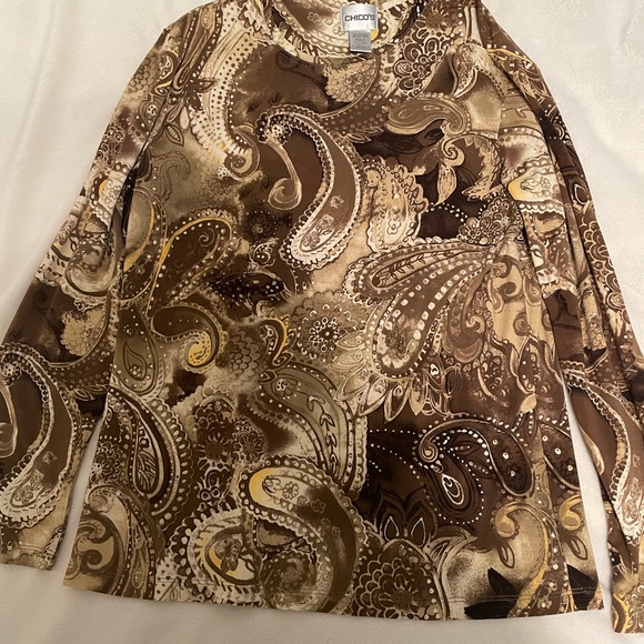 Chico’s Women’s size 1 US 8 Long Sleeve Tee Shirt - Picture 1 of 2